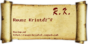 Reusz Kristóf névjegykártya